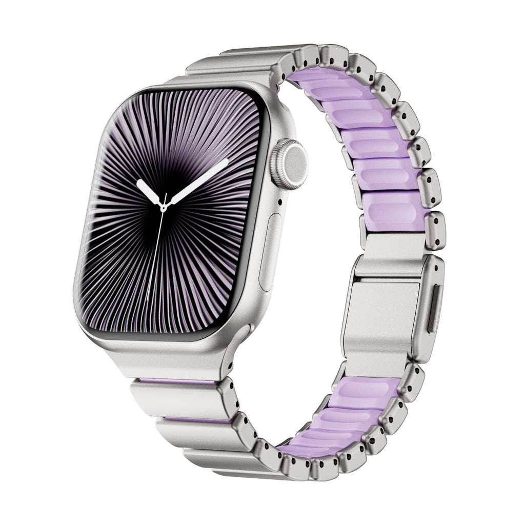 Correa Apple Watch Premium de acero inoxidable y FKM, para Apple Watch, diseño flexible y resistente, modelo Sigone