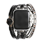 Correa Apple Watch multicapa, con dije de corazón infinito y piedra, para mujer, modelo Felicidad