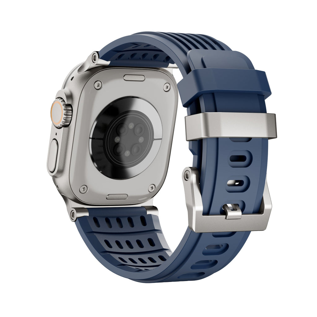 Correa Apple Watch deportiva de silicona ranurada y transpirable, hebilla de acero, modelo Arda