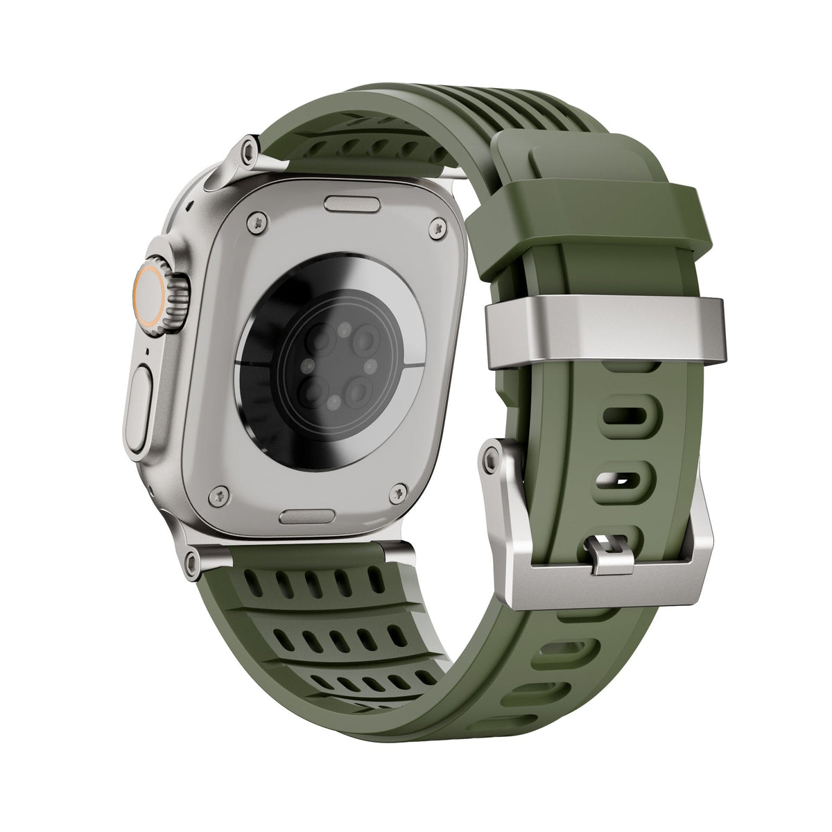 Correa Apple Watch deportiva de silicona ranurada y transpirable, hebilla de acero, modelo Arda