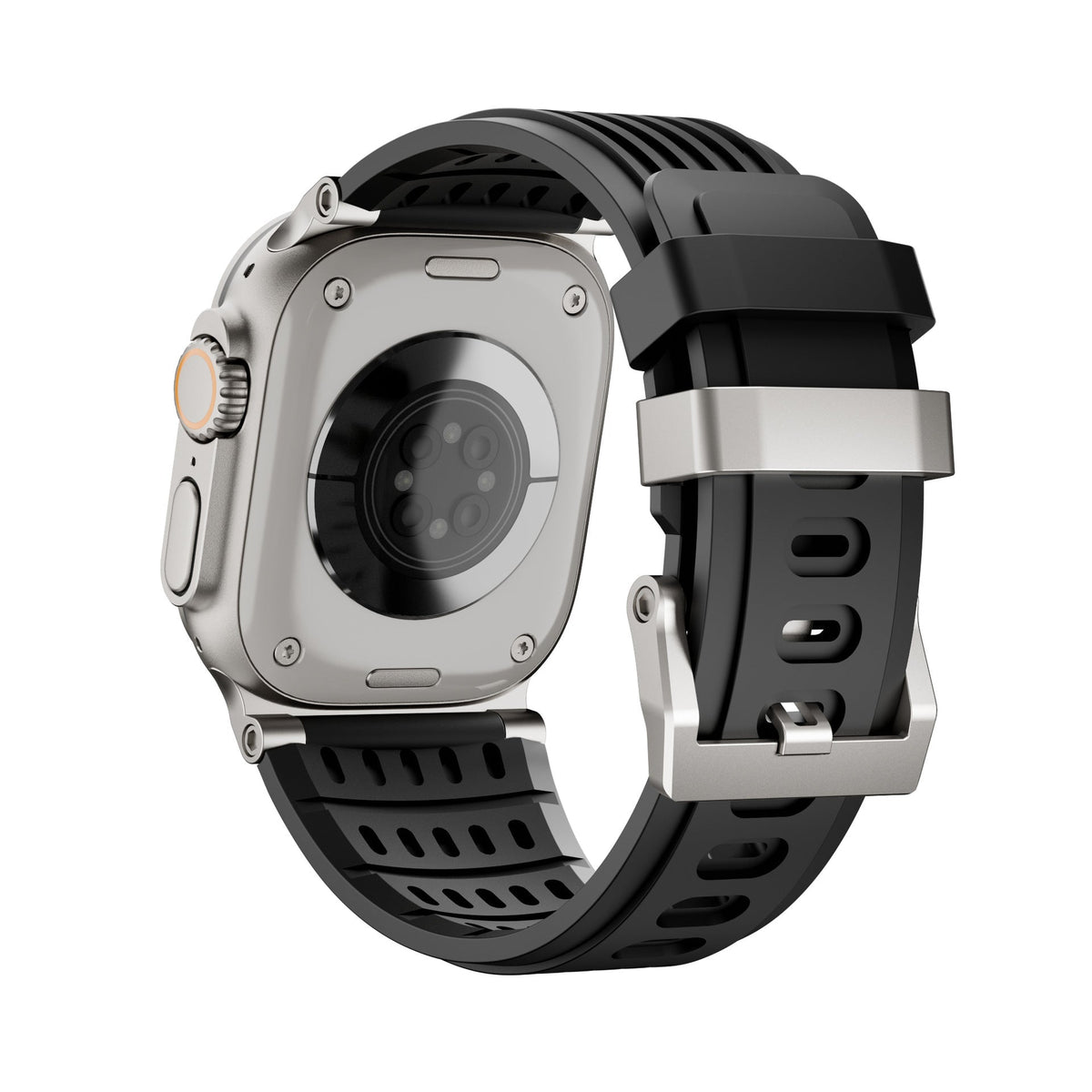 Correa Apple Watch deportiva de silicona ranurada y transpirable, hebilla de acero, modelo Arda