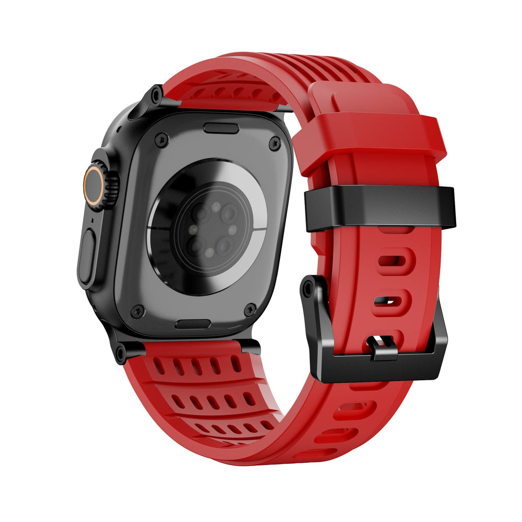 Correa Apple Watch deportiva de silicona ranurada y transpirable, hebilla de acero, modelo Arda