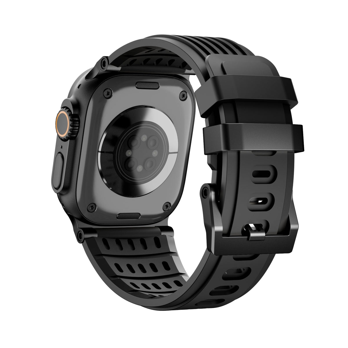 Correa Apple Watch deportiva de silicona ranurada y transpirable, hebilla de acero, modelo Arda