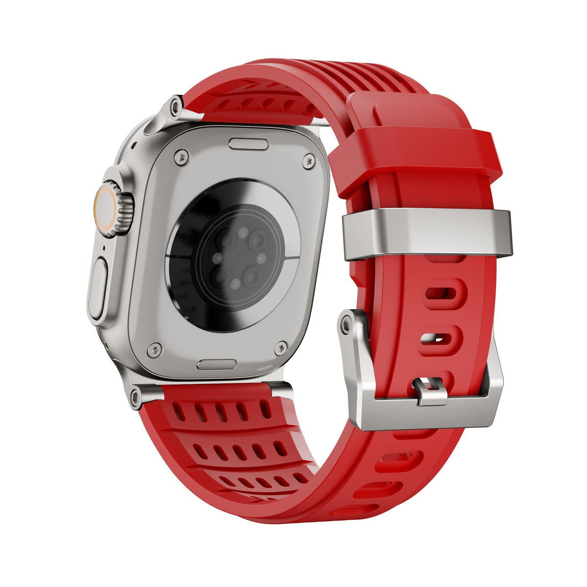 Correa Apple Watch deportiva de silicona ranurada y transpirable, hebilla de acero, modelo Arda
