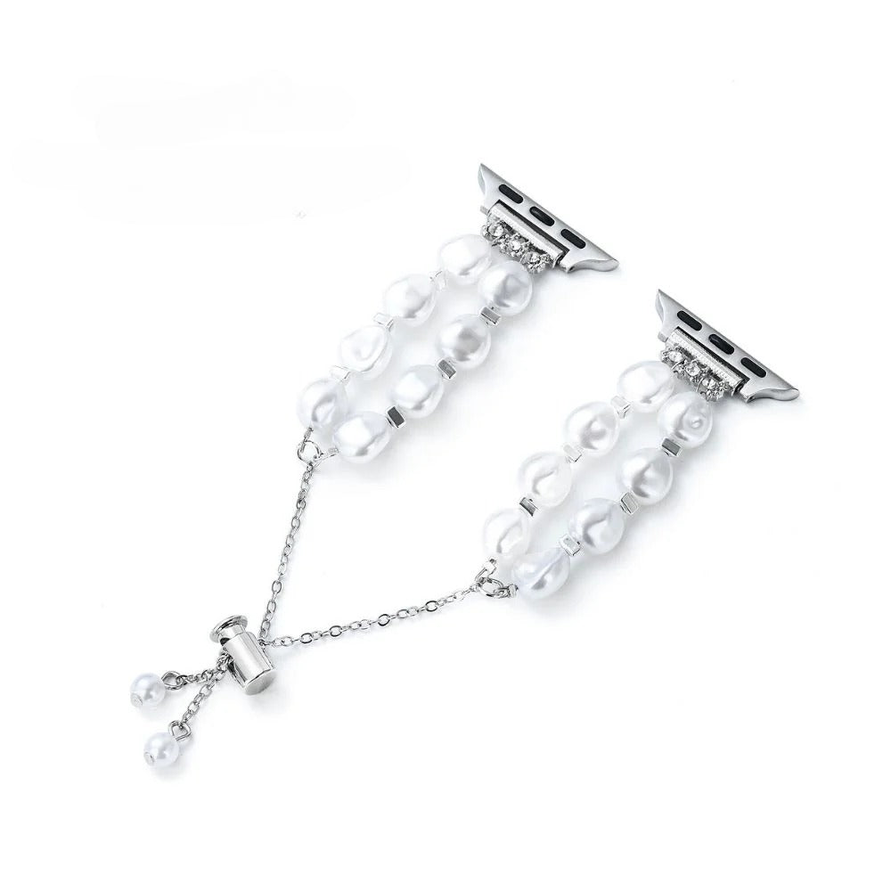 Correa para Apple Watch, estilo barroco, perlas brillantes, modelo Valine