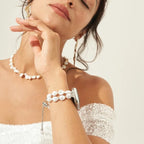 Correa para Apple Watch, estilo barroco, perlas brillantes, modelo Valine