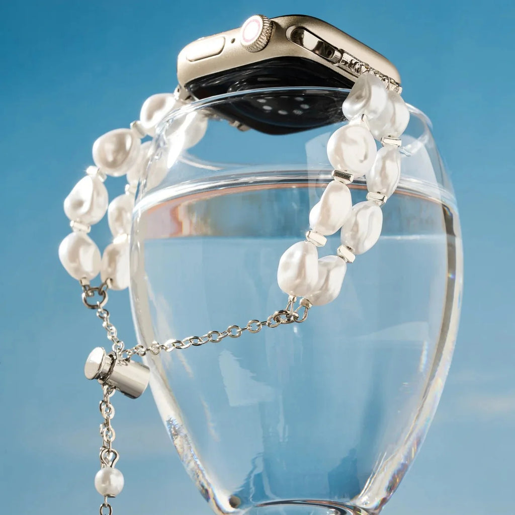 Correa para Apple Watch, estilo barroco, perlas brillantes, modelo Valine