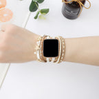Correa Apple Watch multihilo, charms de tortuga y estrella de mar, perlas, modelo Akuna