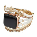 Correa Apple Watch multihilo, charms de tortuga y estrella de mar, perlas, modelo Akuna
