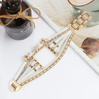 Correa Apple Watch multihilo, charms de tortuga y estrella de mar, perlas, modelo Akuna