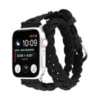 Correa Apple Watch de doble vuelta trenzada elástica, cierre de hebilla, modelo Abzine