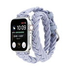 Correa Apple Watch de doble vuelta trenzada elástica, cierre de hebilla, modelo Abzine