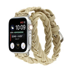 Correa Apple Watch de doble vuelta trenzada elástica, cierre de hebilla, modelo Abzine