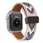 Correa con motivos étnicos bordados, cierre magnético, para Apple Watch, modelo Tilma