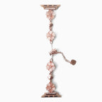 Correa de cadena con flores de cerezo esmaltadas para Apple Watch, colgante de corazón, modelo Sakura