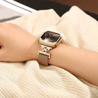Correa chic y coqueta, lazo anudado, de acero inoxidable, para Apple Watch, modelo Bima