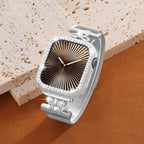 Correa chic y coqueta, lazo anudado, de acero inoxidable, para Apple Watch, modelo Bima