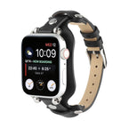 Correa Apple Watch tipo brazalete con remaches, hebilla de espiga, diseño moderno, modelo Riveira