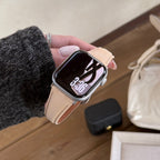 Correa de piel serraje para Apple Watch, acabado liso, hebilla de espiga, modelo Mathilda