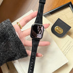Correa de piel serraje para Apple Watch, acabado liso, hebilla de espiga, modelo Mathilda