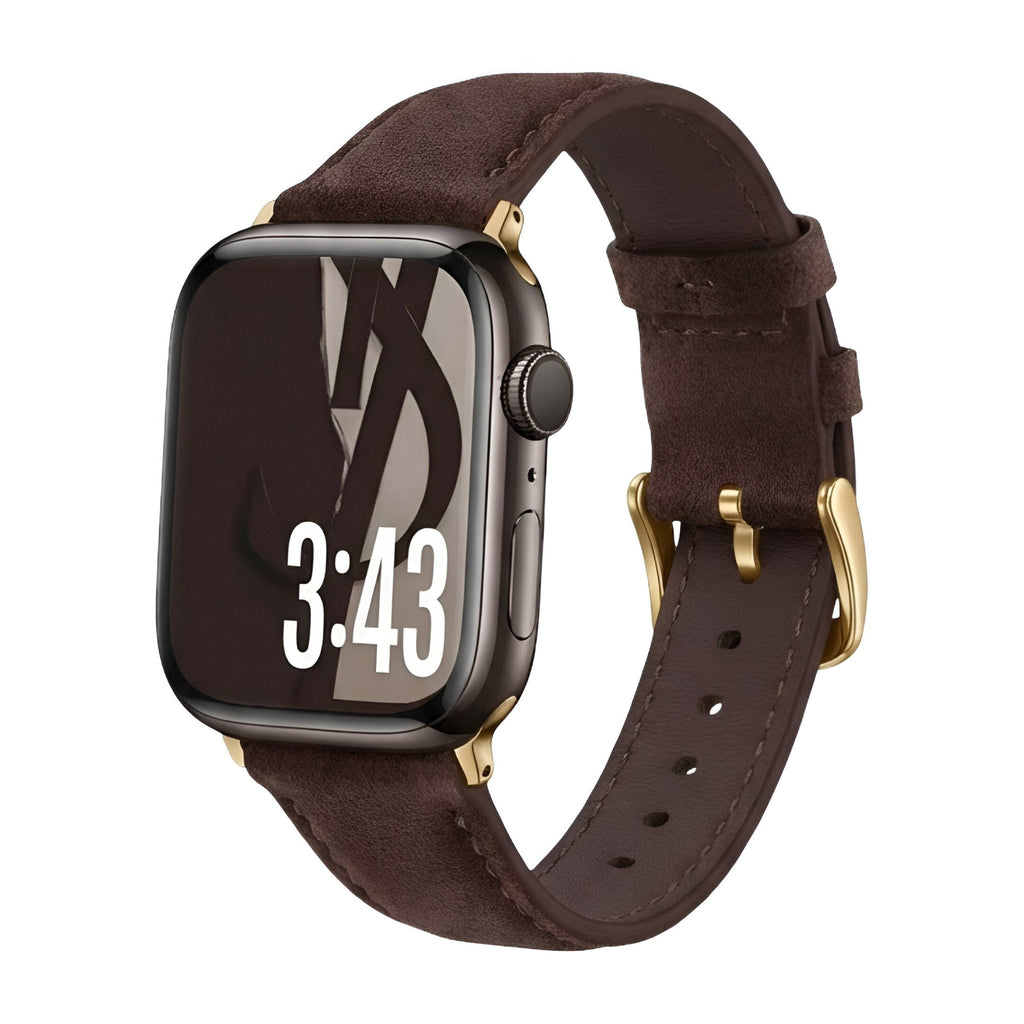 Correa de piel serraje para Apple Watch, acabado liso, hebilla de espiga, modelo Mathilda