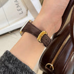 Correa de piel serraje para Apple Watch, acabado liso, hebilla de espiga, modelo Mathilda