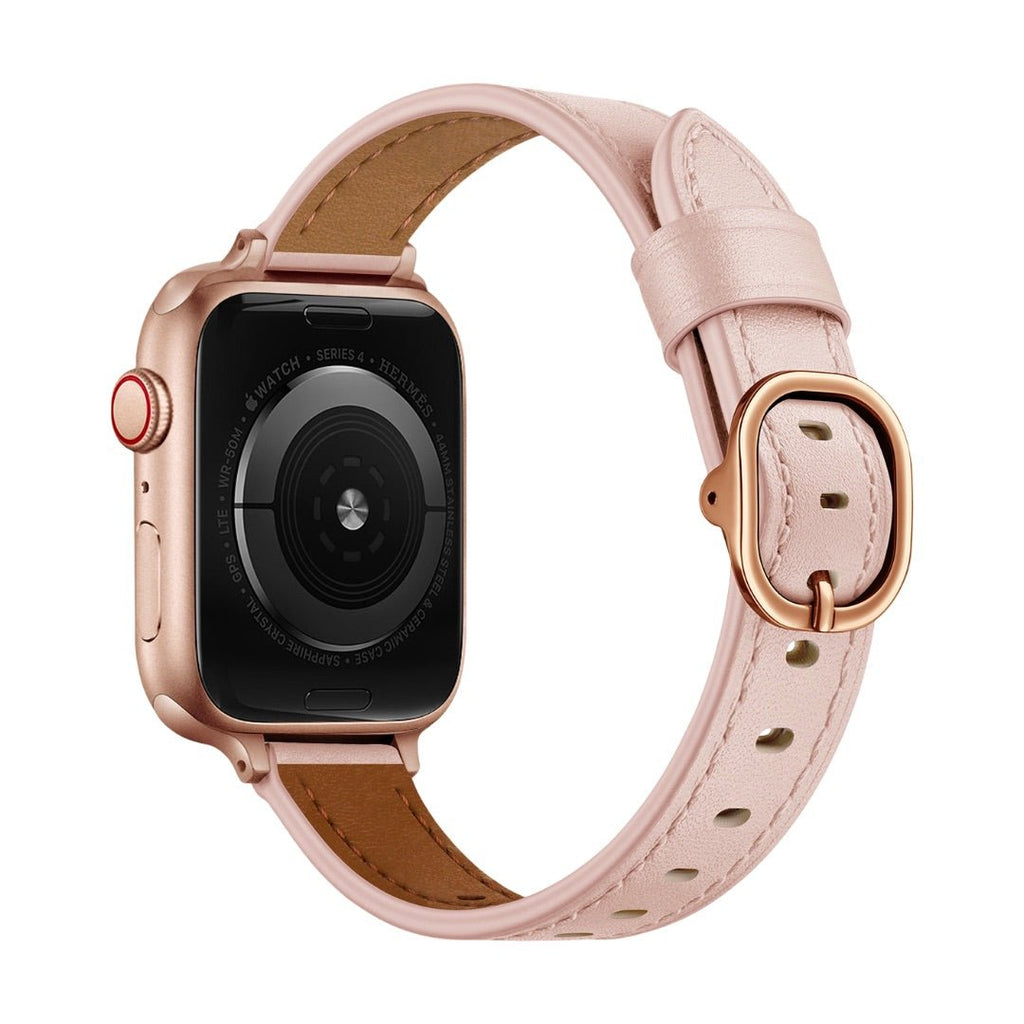 Correa para Apple Watch, hebilla ovalada, acabado plata, negro u oro rosa, modelo Yrana