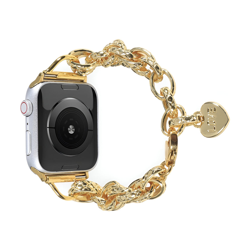 Correa Apple Watch, de cadena con corazón, para mujer, modelo Donatia
