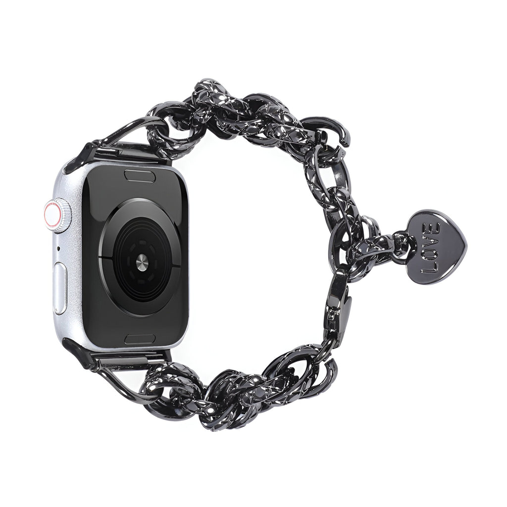 Correa Apple Watch, de cadena con corazón, para mujer, modelo Donatia