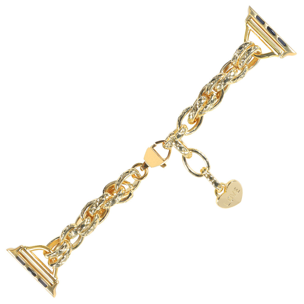 Correa Apple Watch, de cadena con corazón, para mujer, modelo Donatia