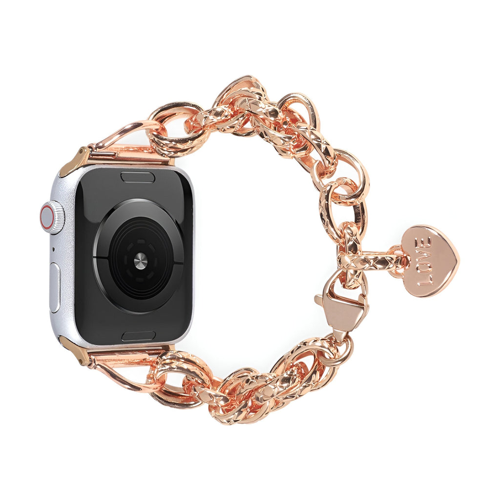 Correa Apple Watch, de cadena con corazón, para mujer, modelo Donatia