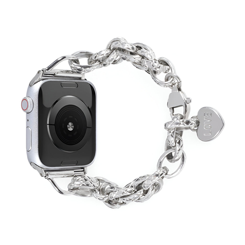 Correa Apple Watch, de cadena con corazón, para mujer, modelo Donatia