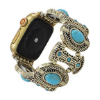 Correa Apple Watch, de aspecto celta, adornada con turquesas, para mujer, modelo Séraphine