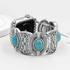 Correa Apple Watch, de aspecto celta, adornada con turquesas, para mujer, modelo Séraphine