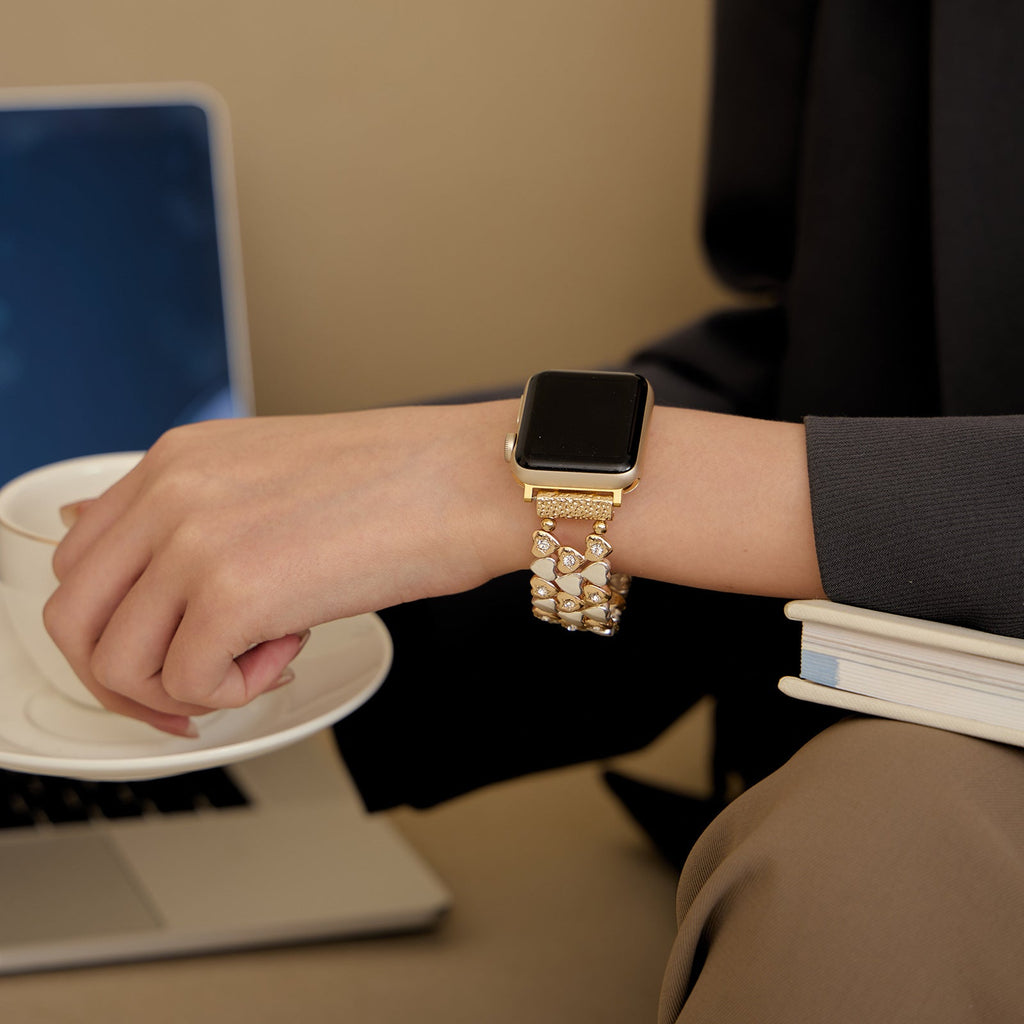 Correa Apple Watch, con motivo de corazones, para mujer, modelo Jimena
