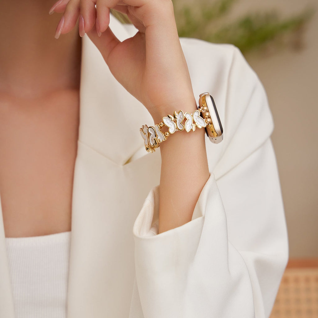 Correa Apple Watch, con motivo de mariposas, para mujer, modelo Florencia