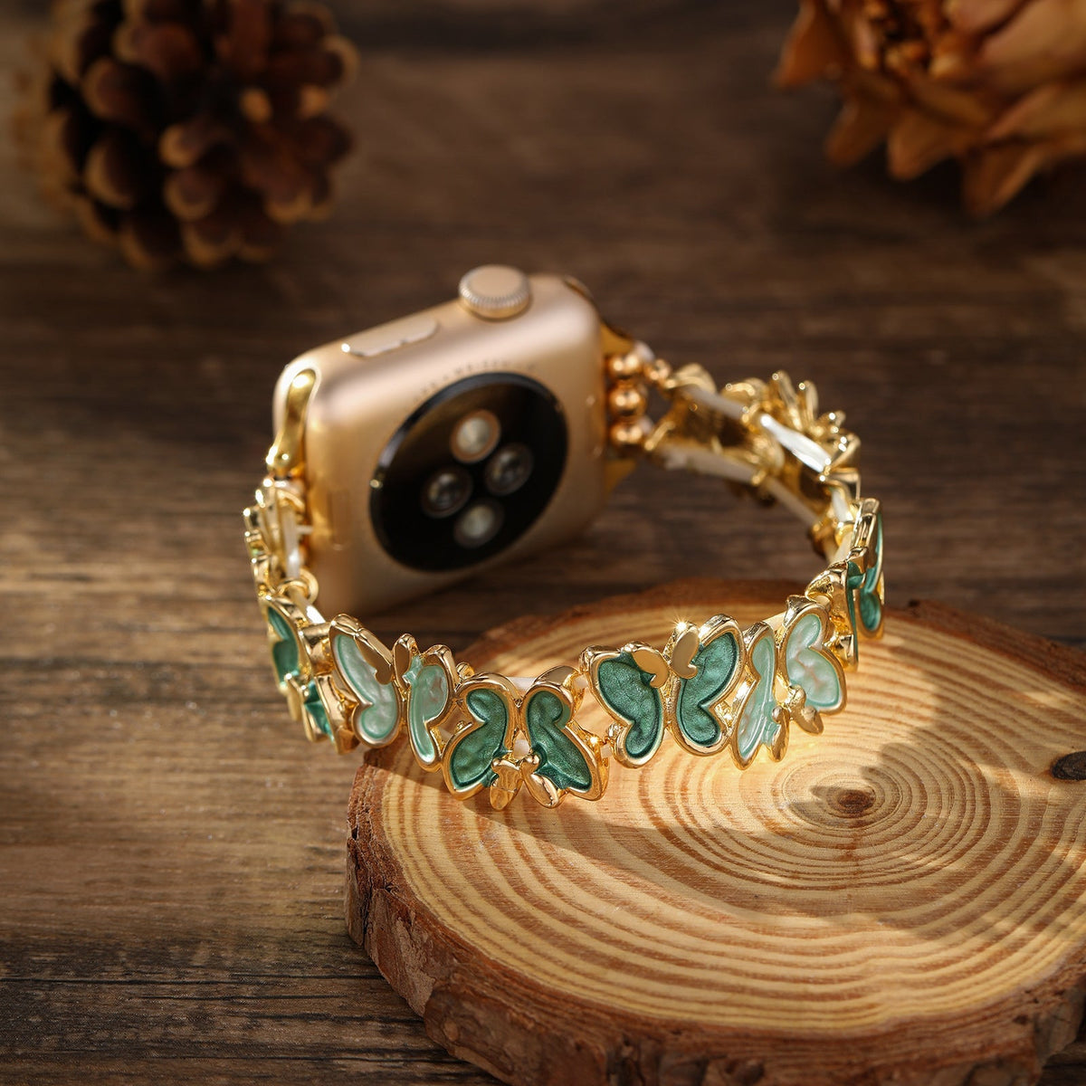 Correa Apple Watch, con motivo de mariposas, para mujer, modelo Florencia
