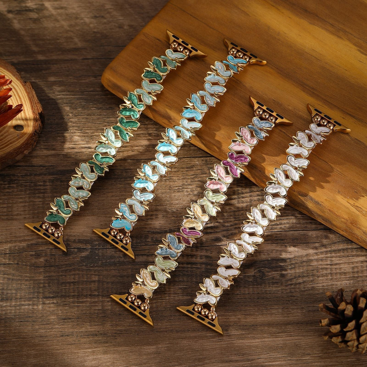 Correa Apple Watch, con motivo de mariposas, para mujer, modelo Florencia