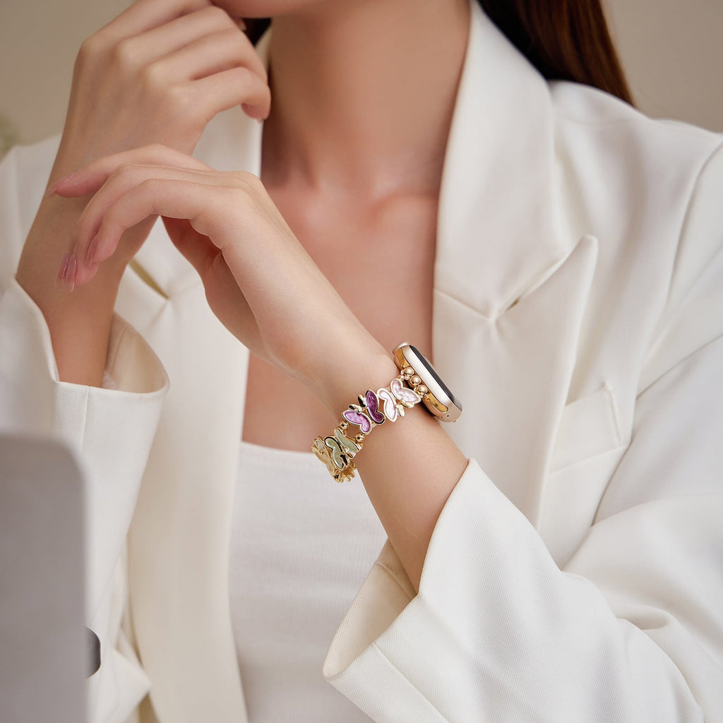 Correa Apple Watch, con motivo de mariposas, para mujer, modelo Florencia