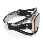 Correa Apple Watch multi-hilos, con strass y trenzado, para mujer, modelo Melona