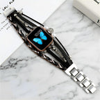 Correa Apple Watch multi-hilos trenzada, charm árbol de la vida, para mujer, modelo Ténecia