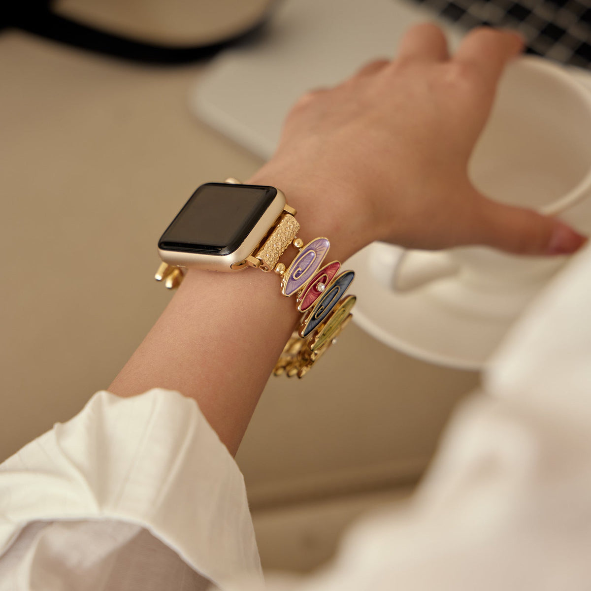 Correa Apple Watch, de look colorido, para mujer, modelo Marisol