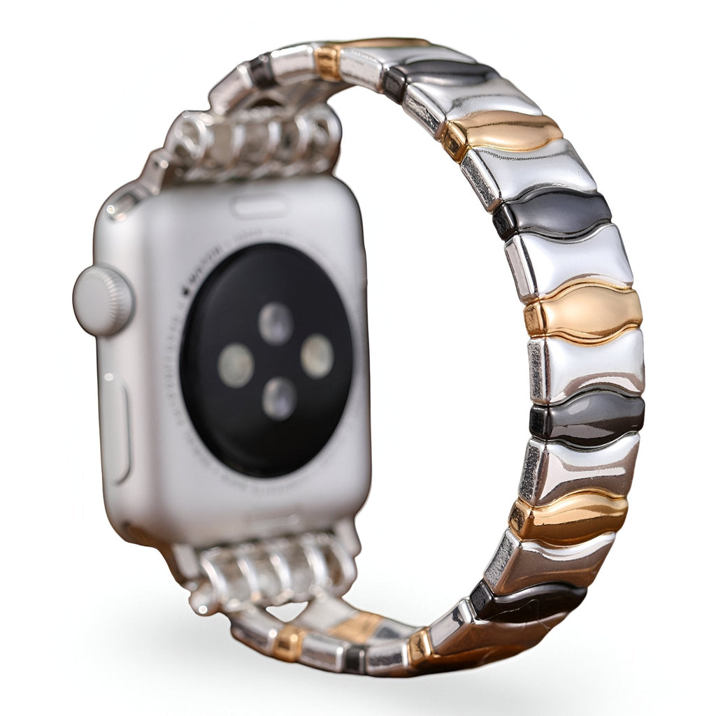 Correa Apple Watch, eslabones ondulados tricolor, para mujer, modelo Dolores