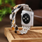 Correa Apple Watch, con pétalos brillantes, para mujer, modelo Raquel