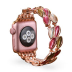 Correa Apple Watch, con pétalos brillantes, para mujer, modelo Raquel