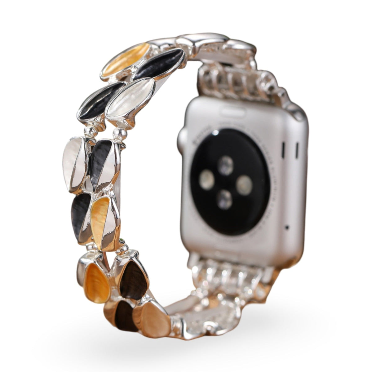 Correa Apple Watch, con pétalos brillantes, para mujer, modelo Raquel