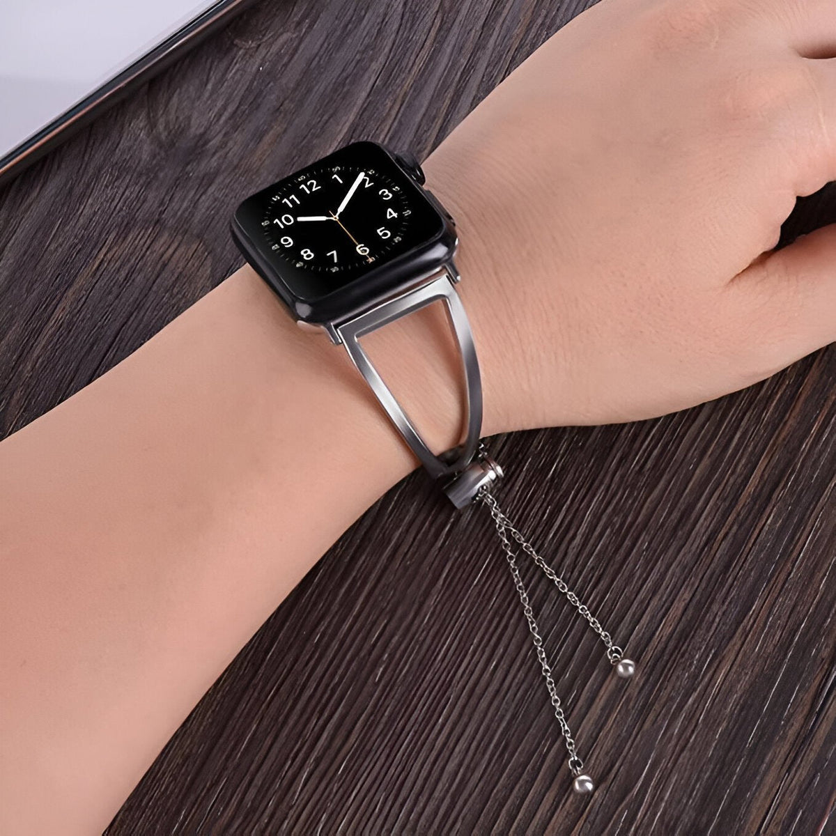 Correa Apple Watch, de acero inoxidable, para mujer, modelo Graciela