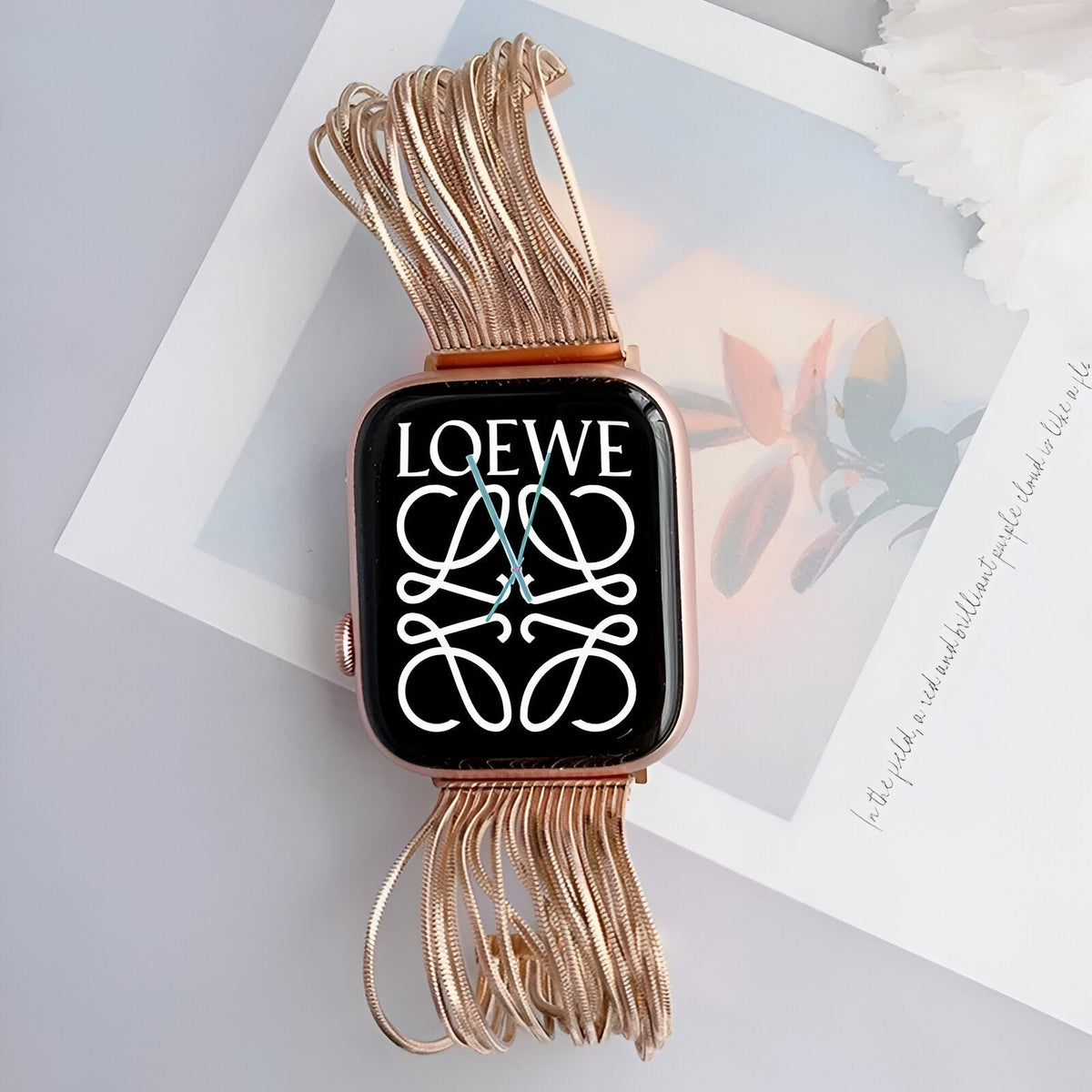 Correa Apple Watch, de acero inoxidable, para mujer, modelo Lorena
