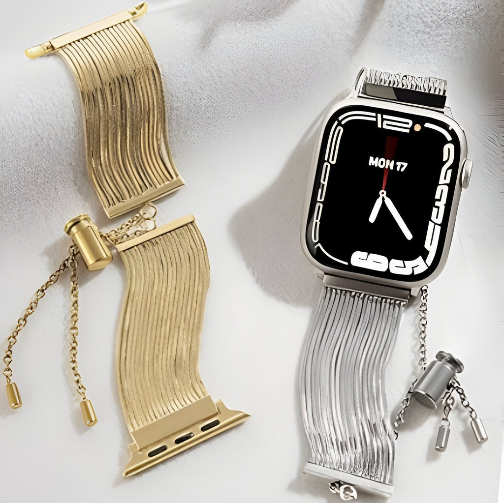 Correa Apple Watch, de acero inoxidable, para mujer, modelo Lorena