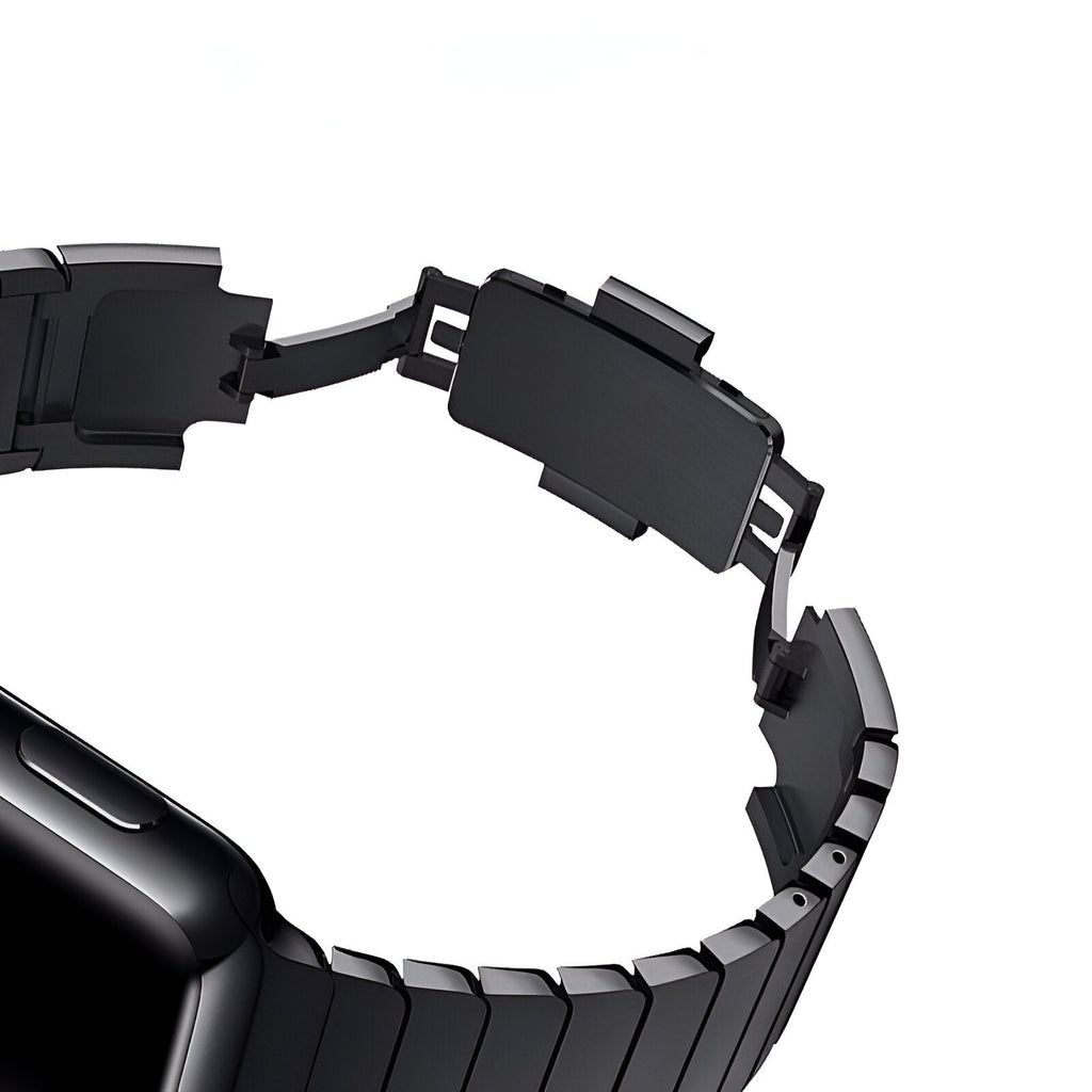 Correa Apple Watch de acero inoxidable, eslabones ajustables, cierre mariposa, modelo Juno